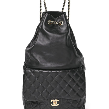 Lambskin Quilted Large In Seoul Backpack Black