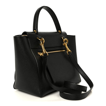 Grained Calfskin Micro Belt Bag Black