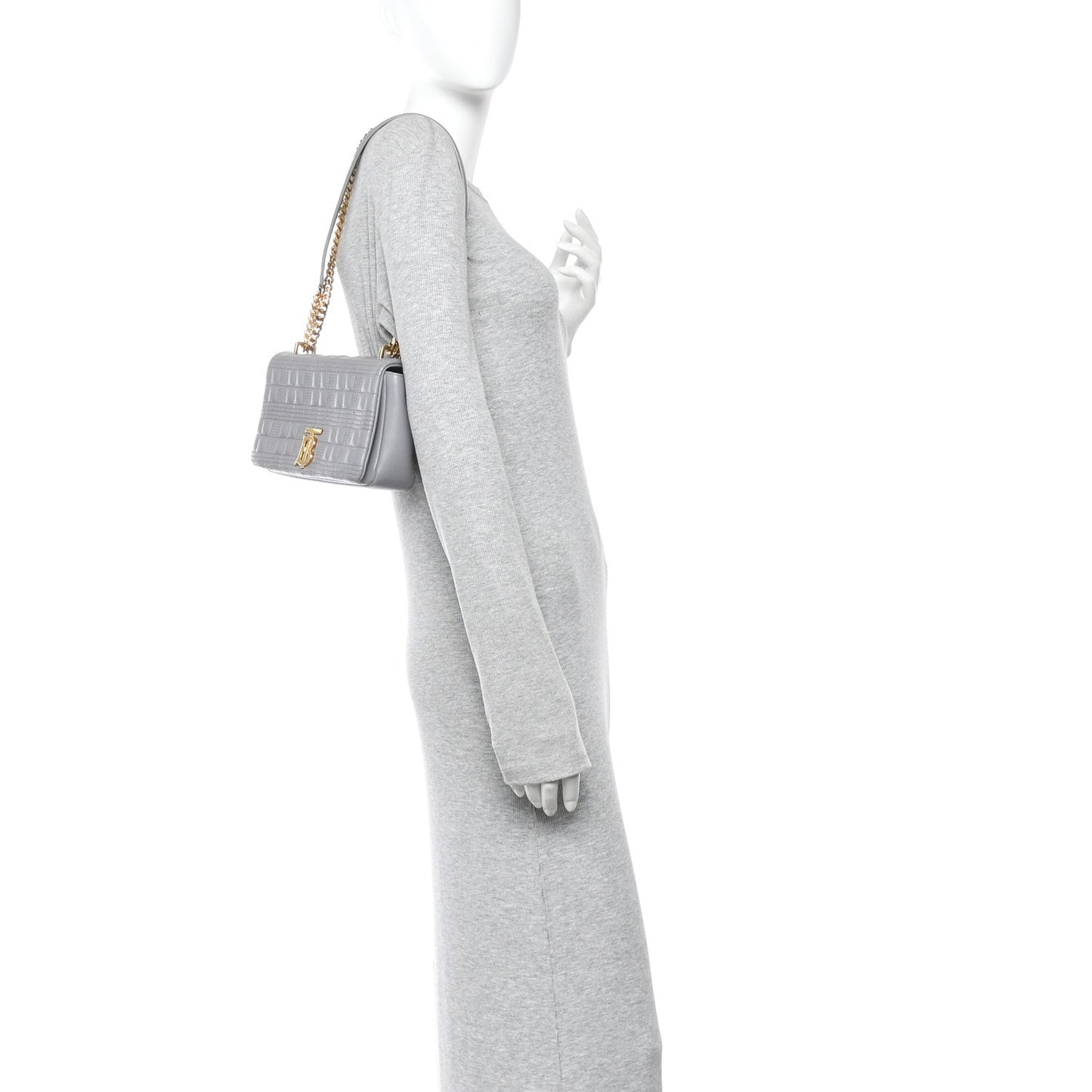 Lambskin Quilted Small Lola Bag Grey
