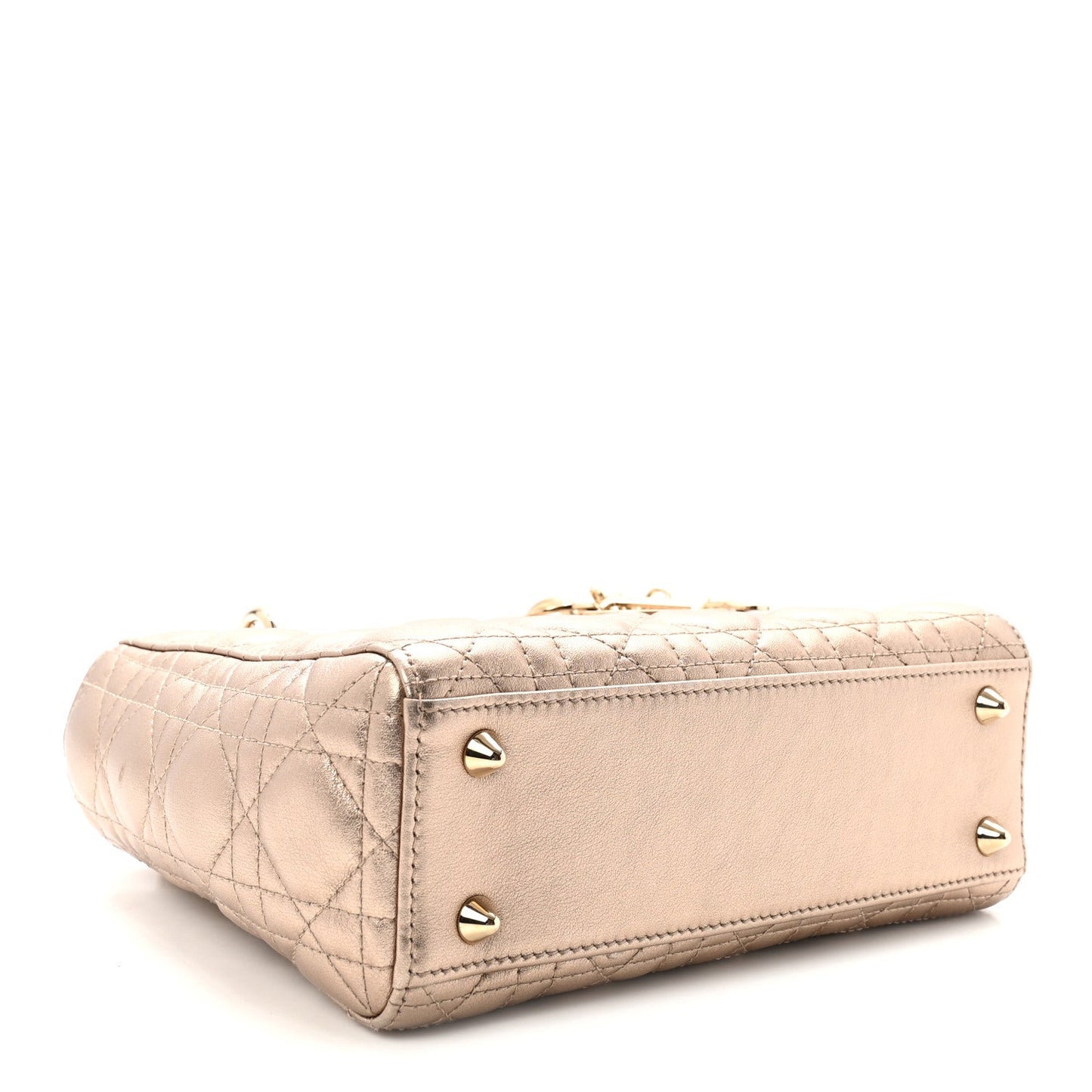 Metallic Lambskin Cannage Small My ABCDior Lady Dior Gold