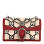 Tweed GG Monogram Small Dionysus Shoulder Bag White Black Romantic Cherry