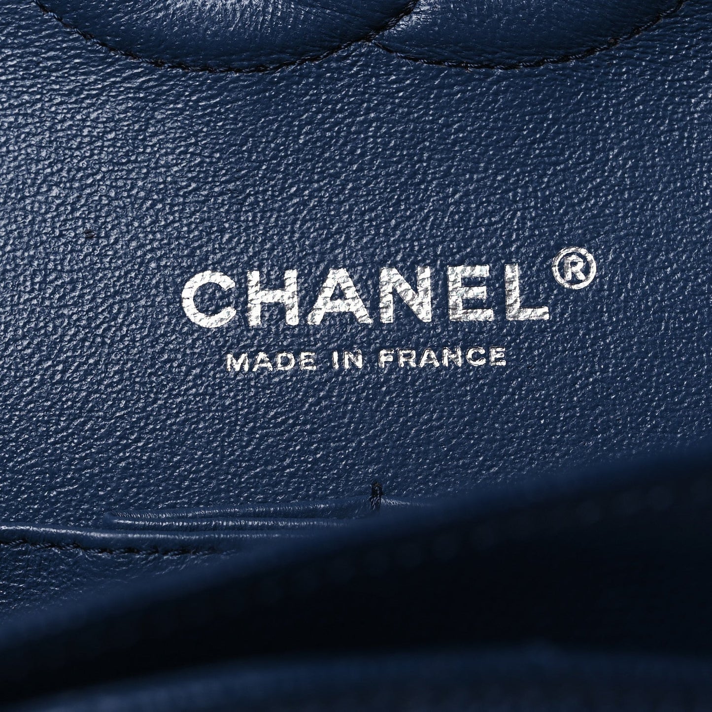 Caviar Quilted Medium Double Flap Navy