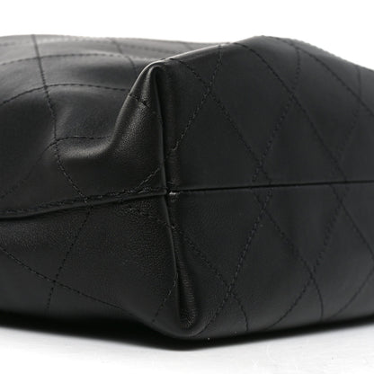 Calfskin Quilted Small Maxi Hobo Black