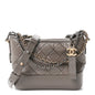 Aged Calfskin Quilted Small Gabrielle Hobo Grey