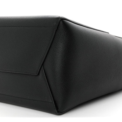 Soft Grained Calfskin Sangle Bucket Bag Black