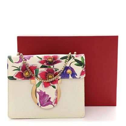 Canvas Calfskin Thalia Crossbody Bag White Multicolor