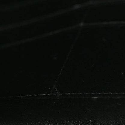 Shiny Calfskin Logo Crocodile Embossed Ville Wallet on Chain Black