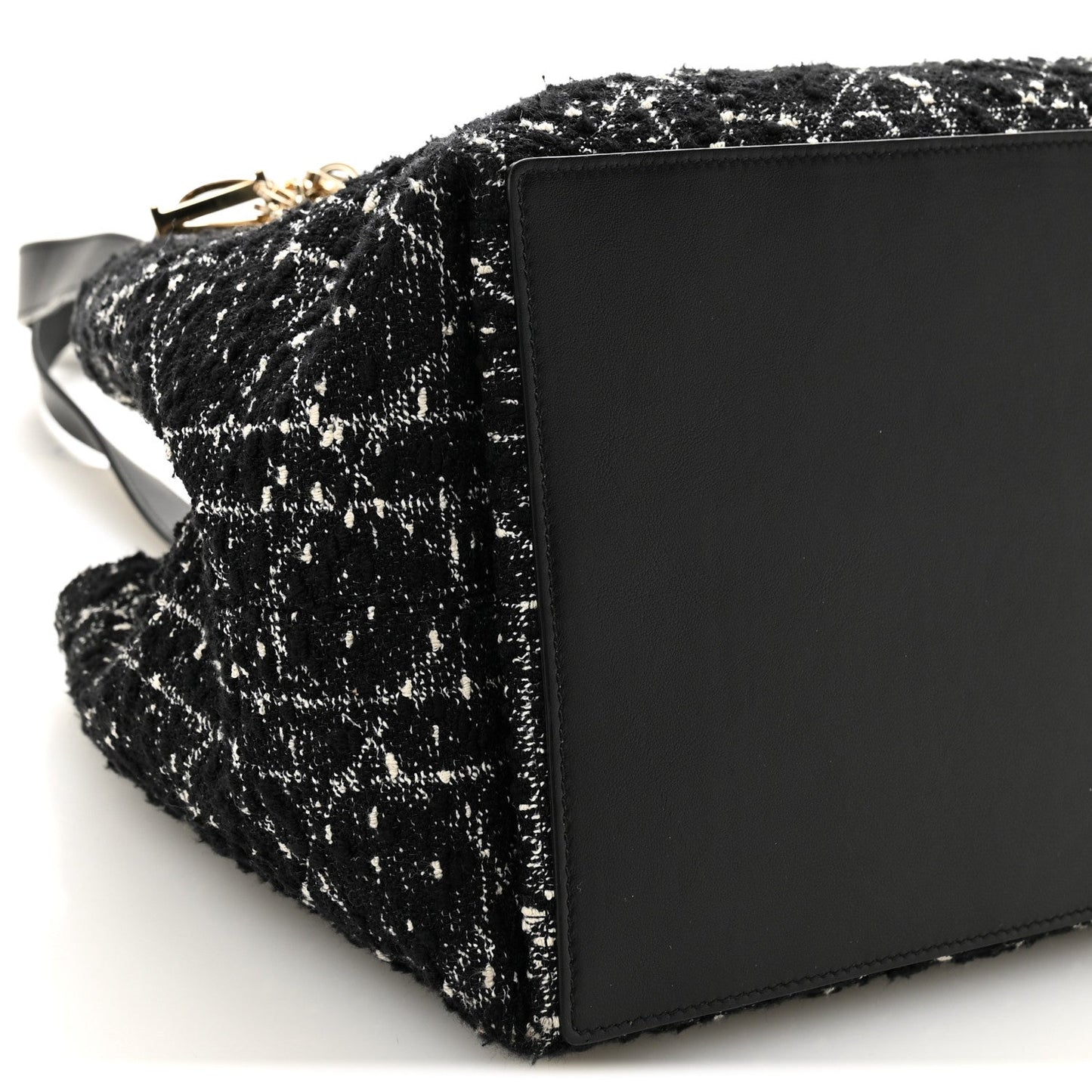 Calfskin Tweed Cannage Medium Toujours  Black White