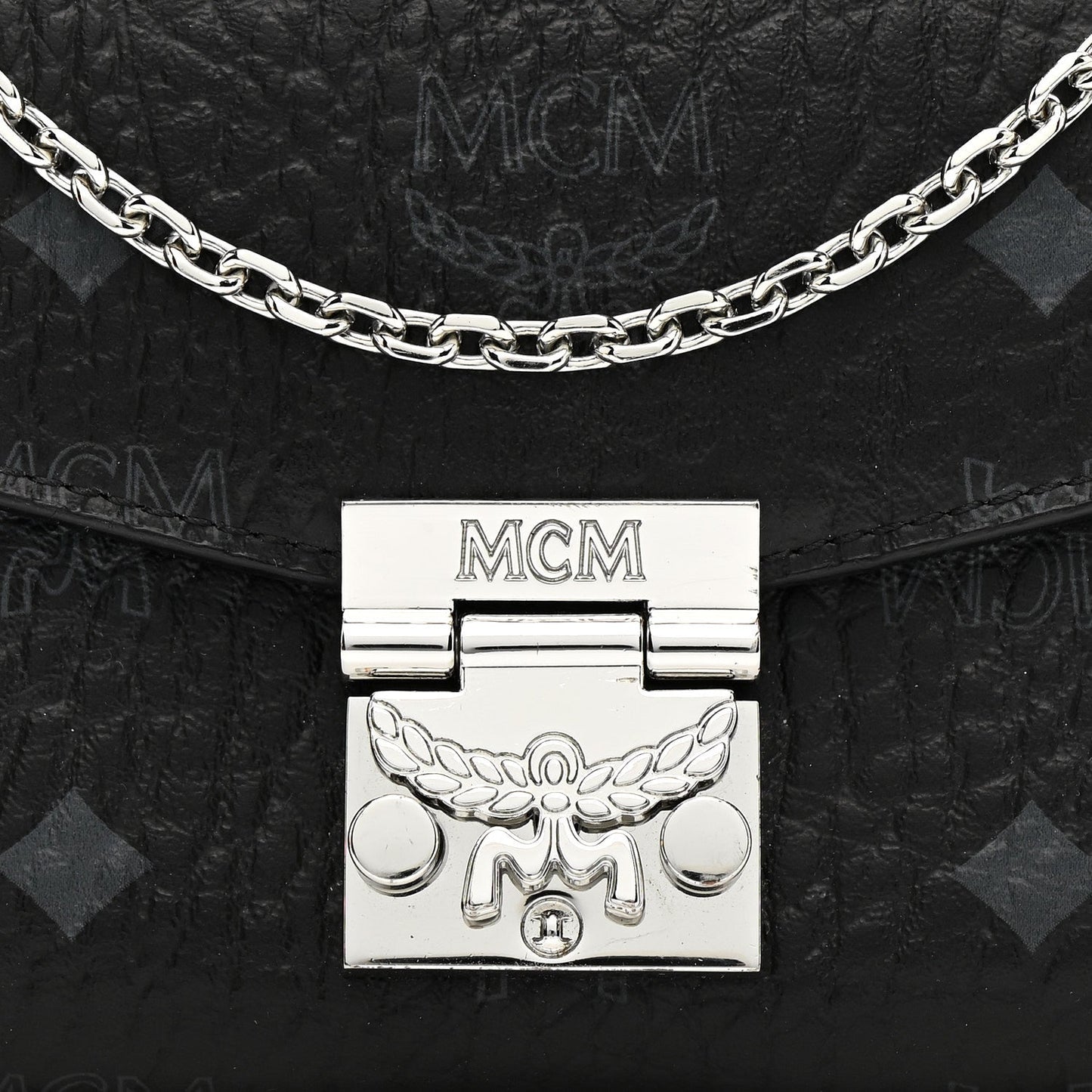 Visetos Large Patricia Wallet On Chain Black
