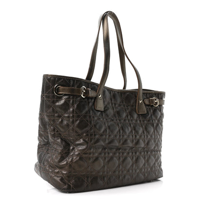 Coated Canvas Cannage Small Panarea Tote Bronze