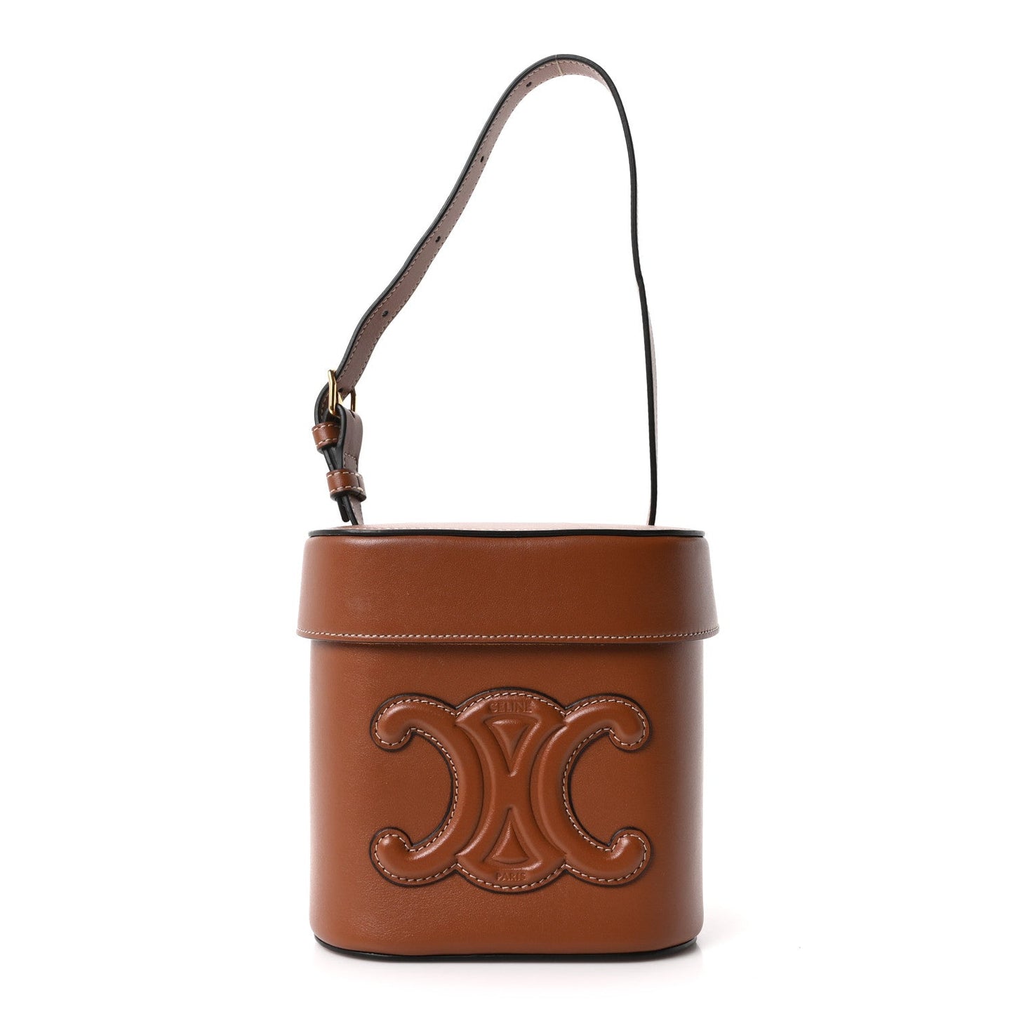 Smooth Calfskin Medium Cuir Triomphe Box Tan