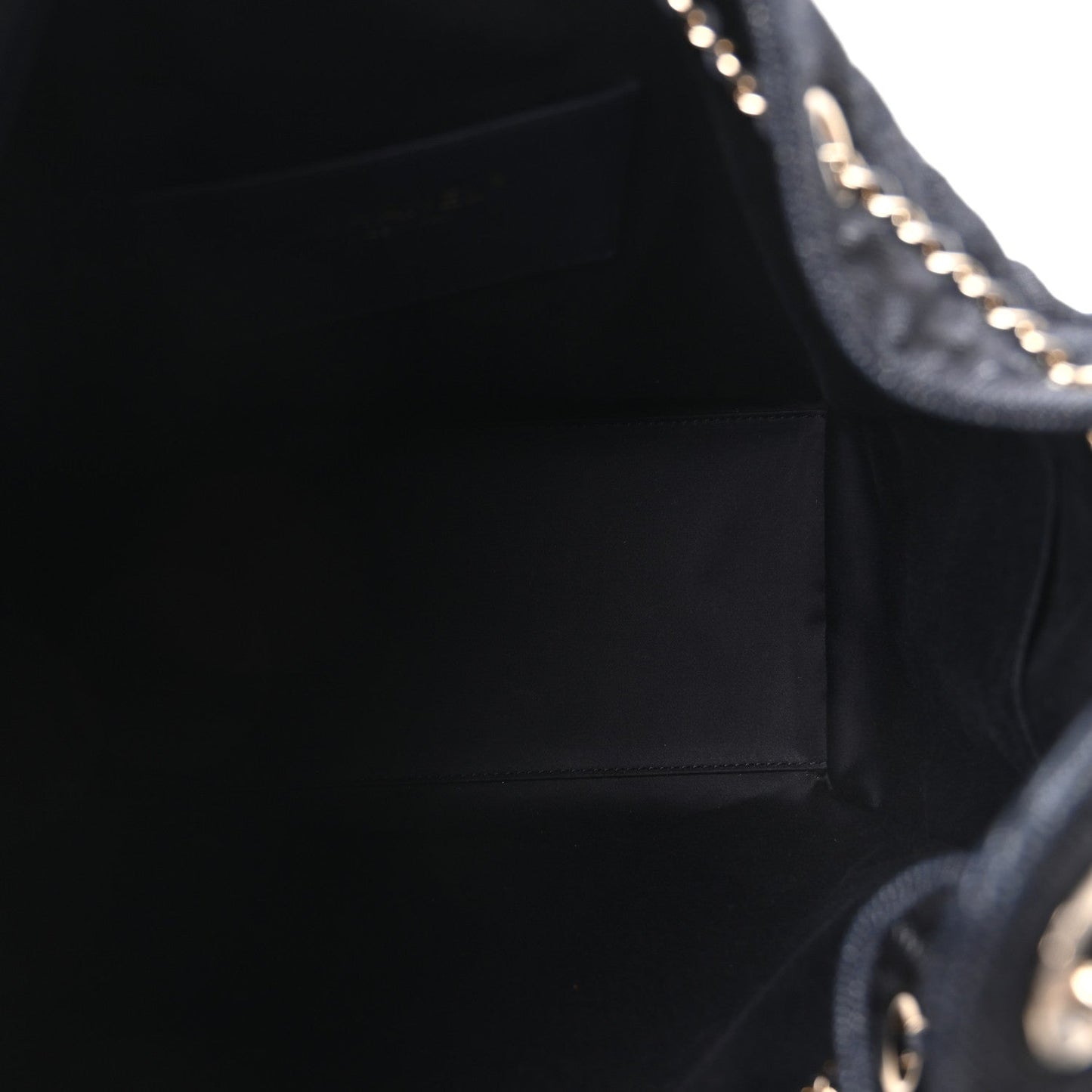 Denim Quilted Medium Chanel 25 Handbag Dark Blue