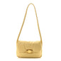 Paper Calfskin Puffy Flap Butter Brass