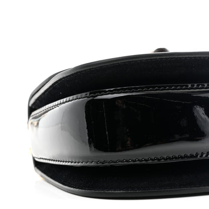 Patent Crystal Mini Bamboo 1947 Top Handle Chain Bag Black