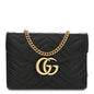 Calfskin Matelasse GG Marmont Chain Wallet Black