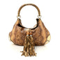 Snakeskin Large Indy Top Handle Hobo Gold