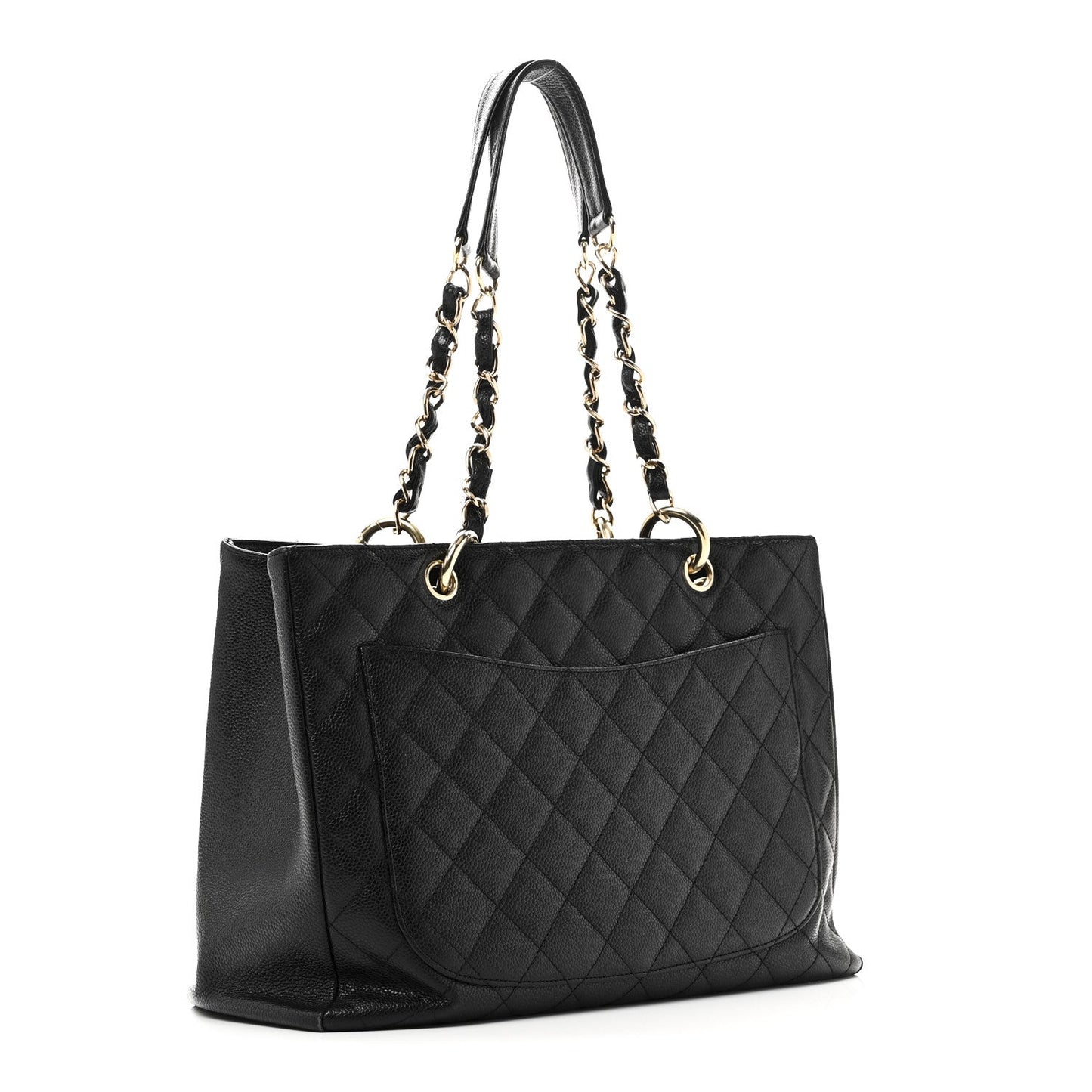 Caviar Quilted Grand Shopping Tote GST Black