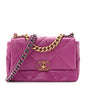 Lambskin Quilted Medium Chanel 19 Flap Purple