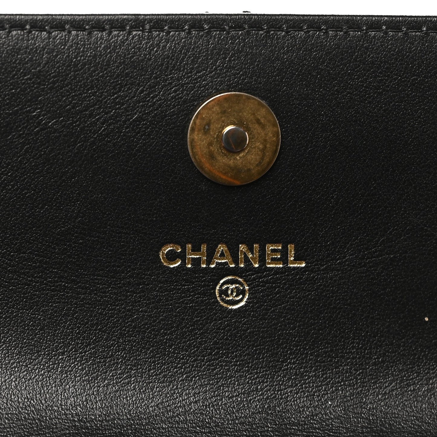 Lambskin Quilted Chanel 19 Flap Clutch Black