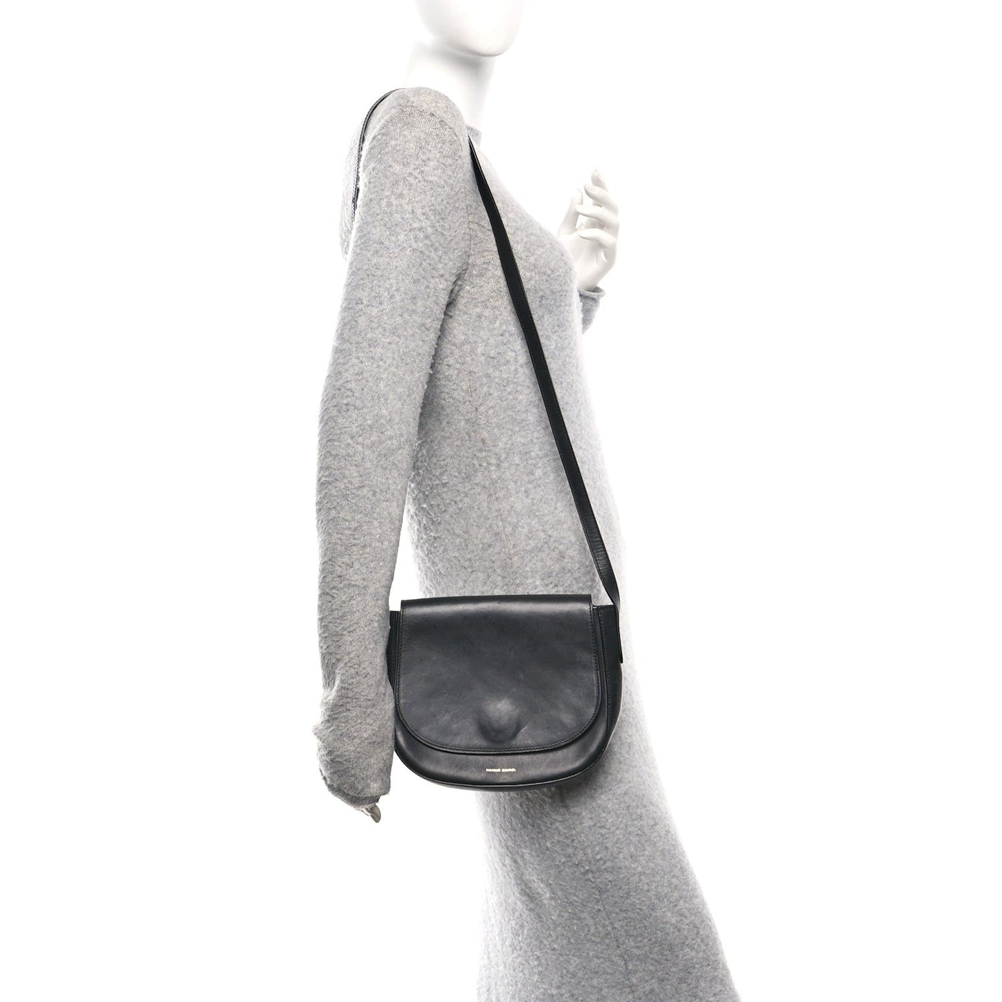 Calfskin Flap Crossbody Bag Black