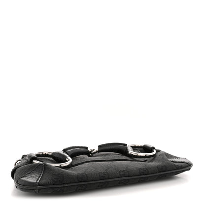 Monogram Horsebit Chain Clutch Black