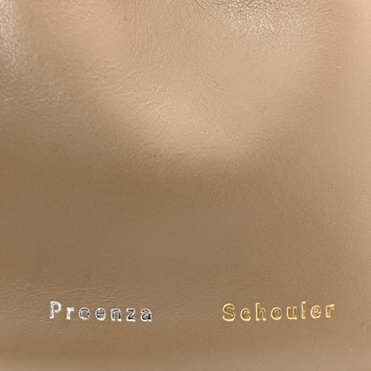 Calfskin Small Ruched Tote Beige Black
