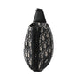 Grained Calfskin Oblique Scarab Sling Bag Blue Black