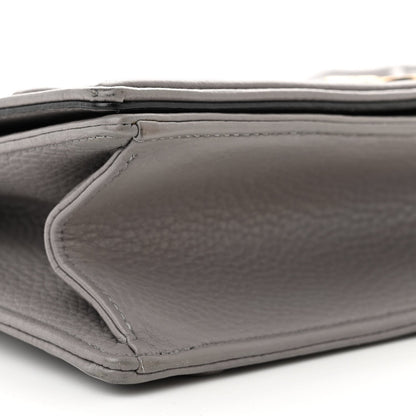 Grained Calfskin Medium Diorama Flap Bag Gris