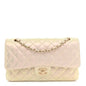 Iridescent Lambskin Quilted Medium Double Flap Ivory