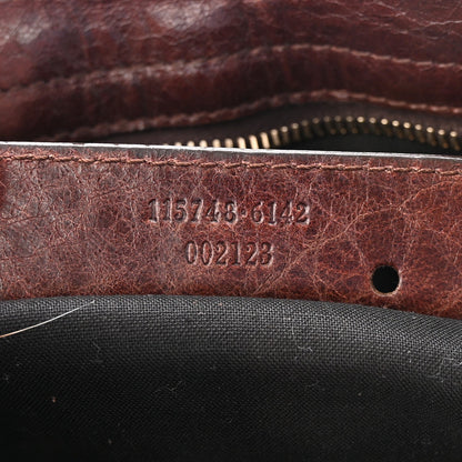 Agneau Classic Gold Hardware Perforated Dot City Charbon