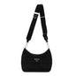 Re-Nylon Triangle Padded Patchwork Shoulder Bag Black