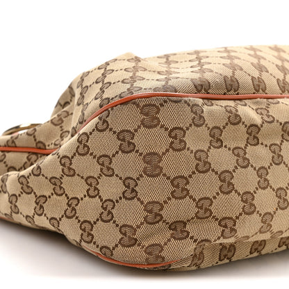 Monogram Medium Sukey Top Handle Tote Beige Orange