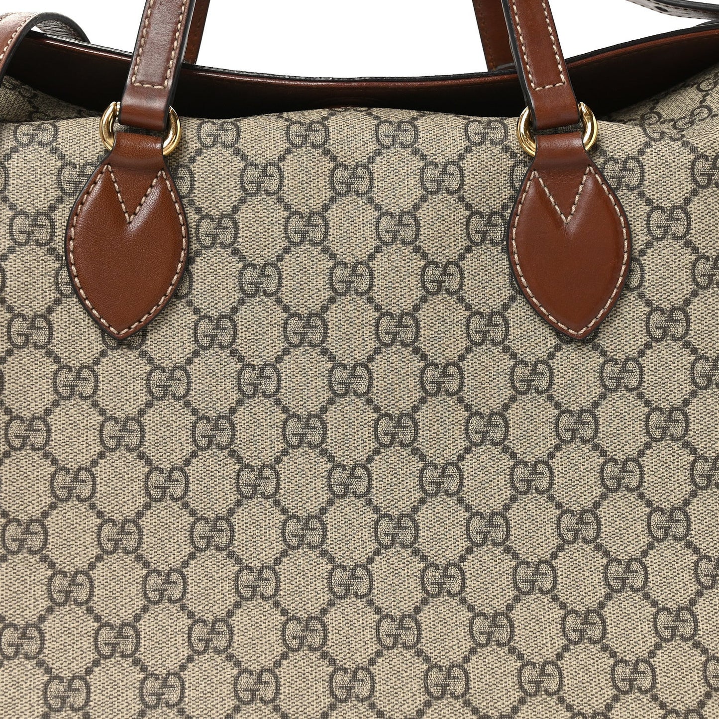 GG Supreme Monogram Linea A Foldover Tote Brown