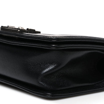 Caviar Quilted Small Boy Flap Black
