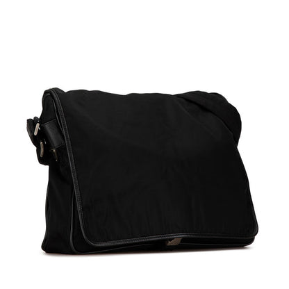 Prada Triangle Logo Plate Nylon Shoulder Bag