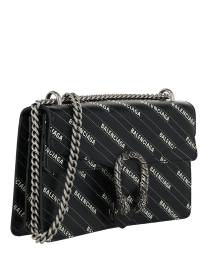 Gucci Womens  X Balenciaga Logo Print Dionysus Shoulder Bag