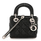 Lambskin Cannage Mini Lady Dior Black