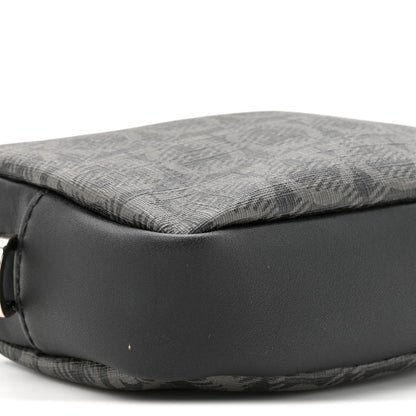 Gancini Monogram Calfskin Multi-Pouch Travel Belt Bag Black Grey