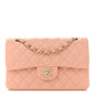 Lambskin Quilted Small Double Flap Light Orange