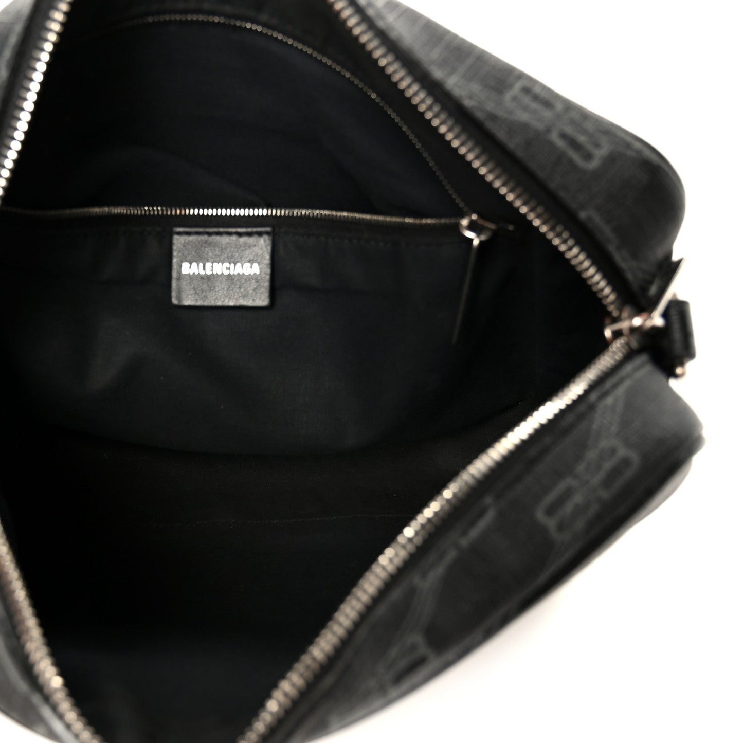 Coated Canvas BB Monogram Medium Signature Camera Bag Black Grey