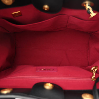 Calfskin Small Deauville Tote Black