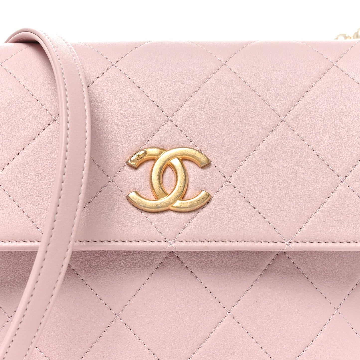 Calfskin Quilted Pearl Small About Pearls Hobo Bag Light Pink
