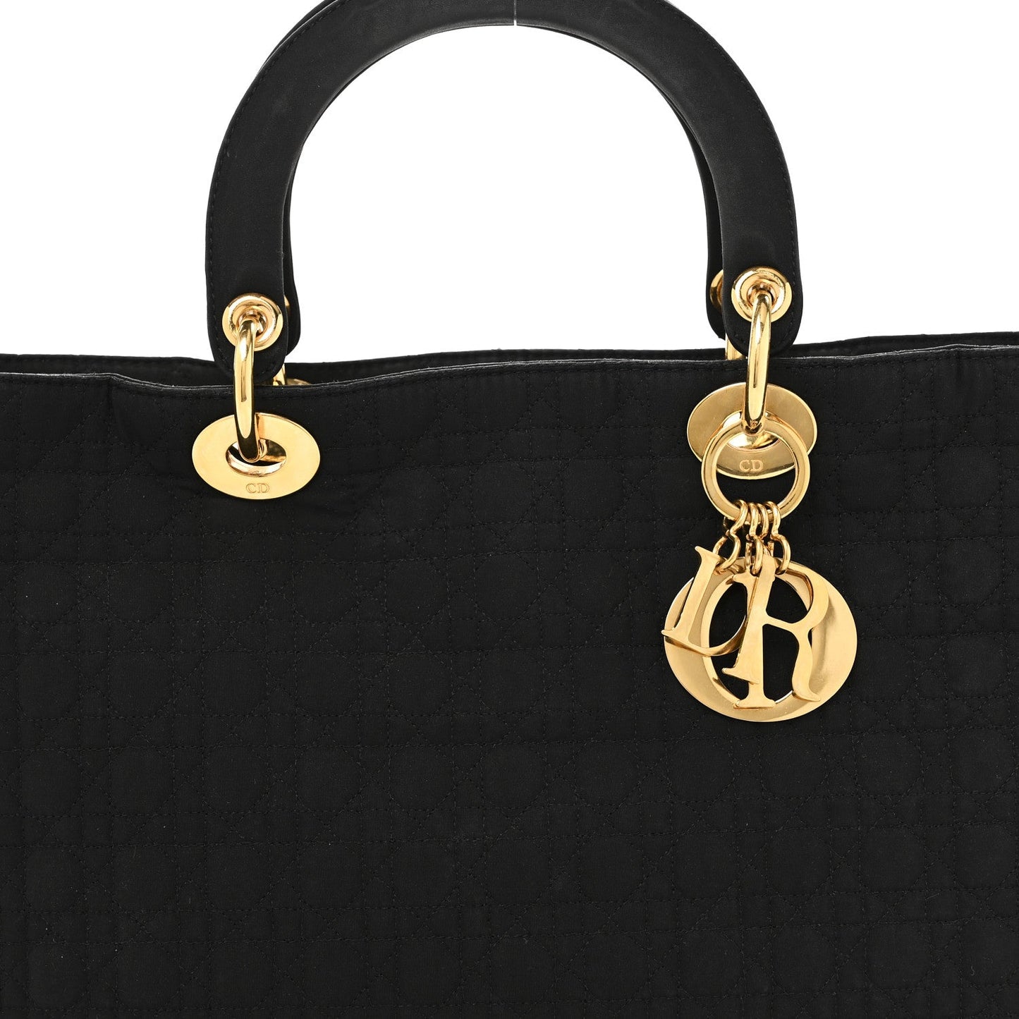 Nylon Cannage Large Lady Dior Black