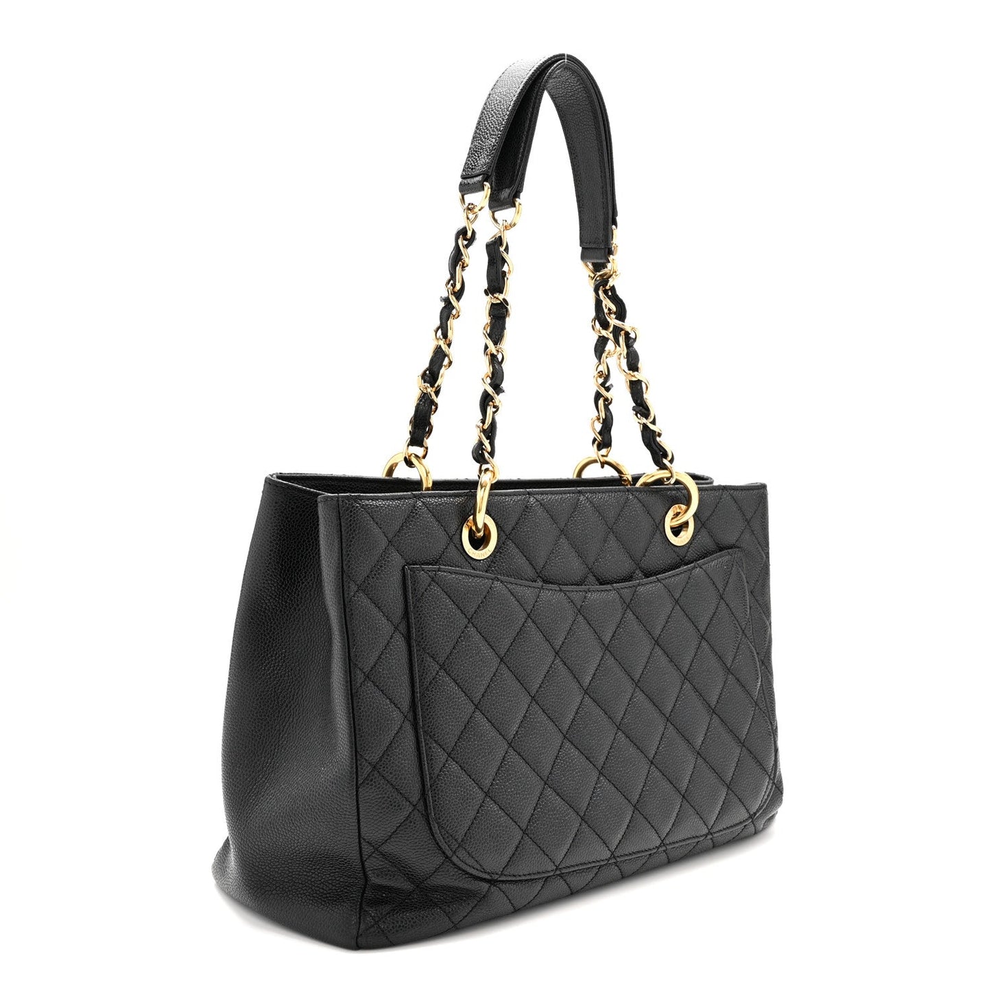 Caviar Quilted Grand Shopping Tote GST Black