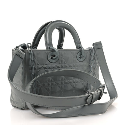 Calfskin Cannage Diamond Medium Lady D-Joy Grey