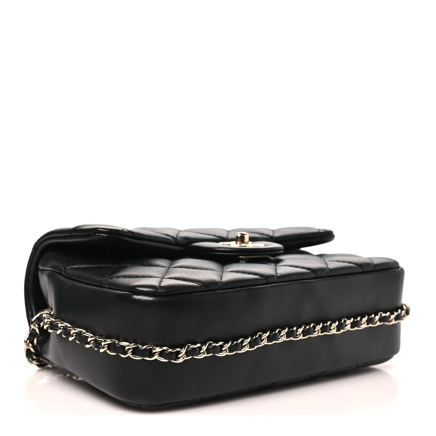 Lambskin Quilted Small My Precious Flap Black