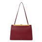 Patina Box Calfskin Medium Clasp Bag Scarlet