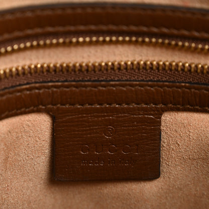 GG Supreme Monogram Small Horsebit 1955 Shoulder Bag Beige Brown Sugar