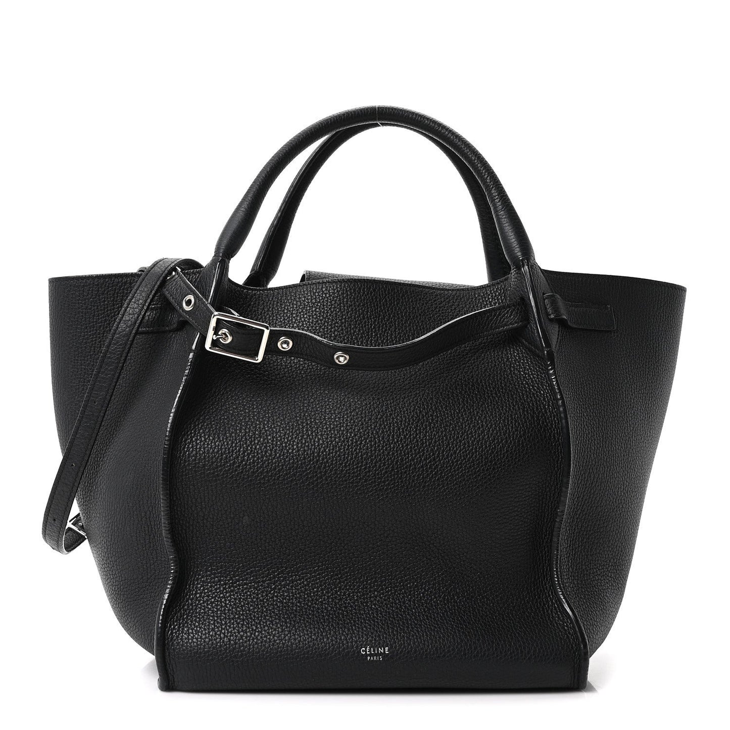 Supple Grained Calfskin Small Big Bag Black