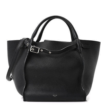 Supple Grained Calfskin Small Big Bag Black